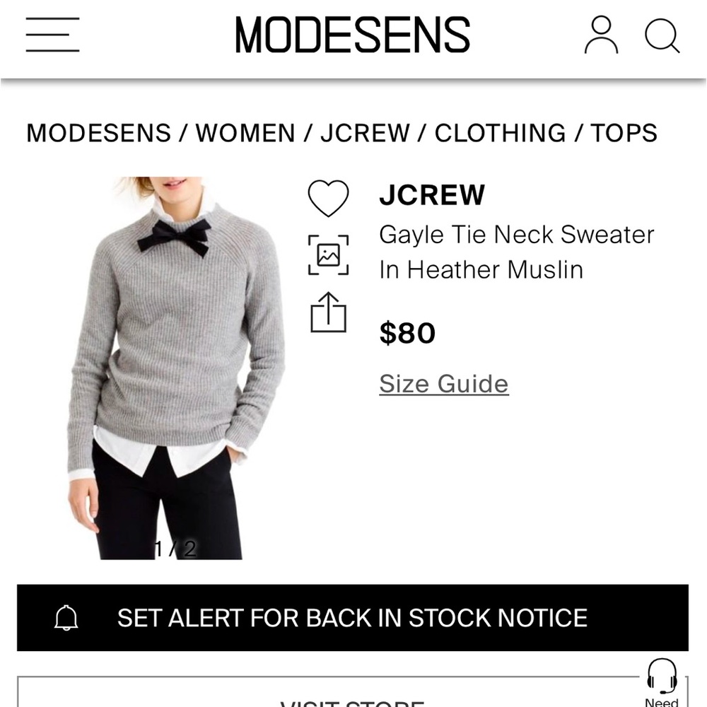 J.Crew Gayle Tie Neck Sweater
